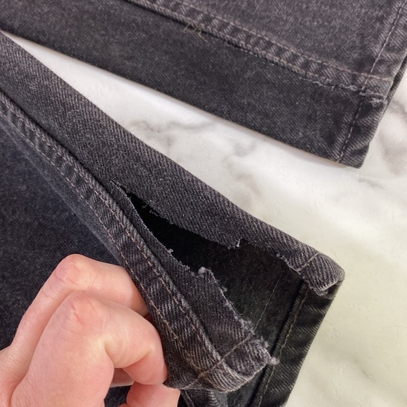 Levi's 551 Vintage 90s Jeans Womens Size 12 Medium Black Relaxed Fit Tapered Leg - Picture 9 of 13